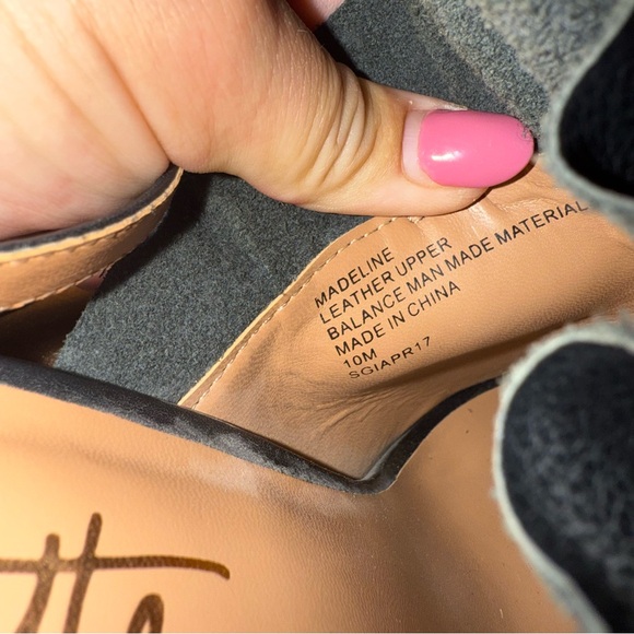 Nanette Lepore Madeline Block Heel Black Slingback Peep Toe Square Toe Ruffle 10 - Picture 9 of 11